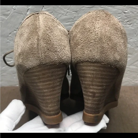 Lauren Ralph Lauren Denver Women's Chukka Tan Brown Suede Leather Wedge Size 9B - Picture 10 of 16